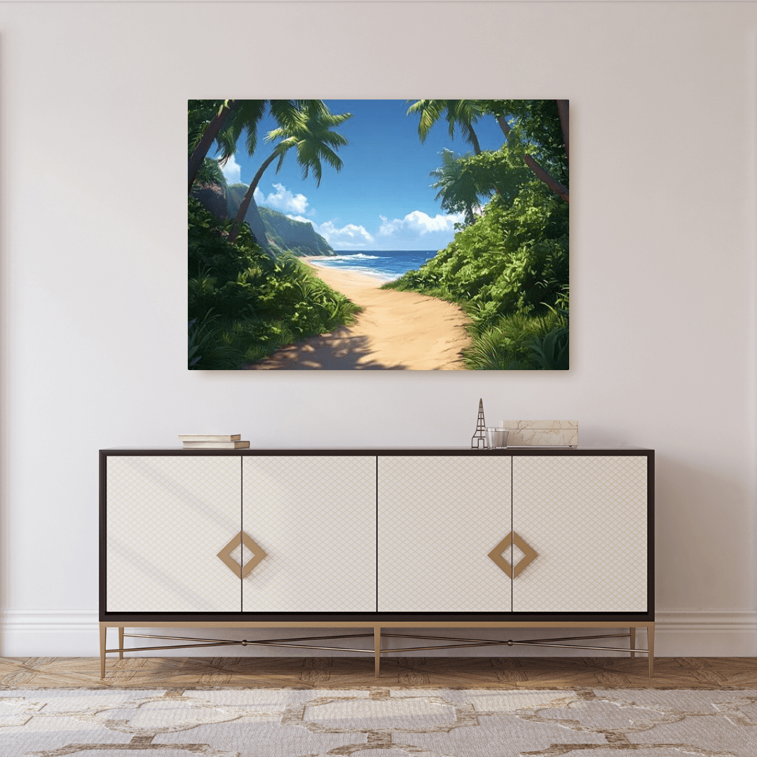 Tropical Beach Serenity Panorama - Nature Wall Art - Aestheticanvas