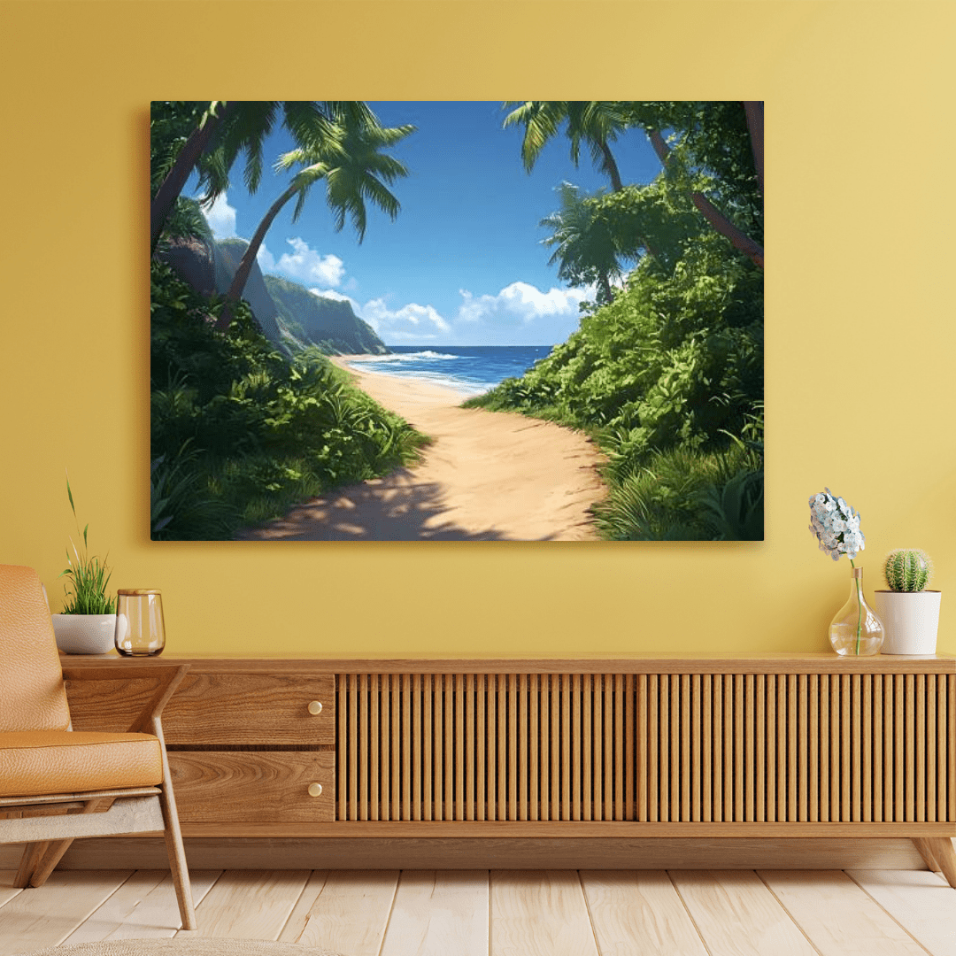 Tropical Beach Serenity Panorama - Nature Wall Art - Aestheticanvas