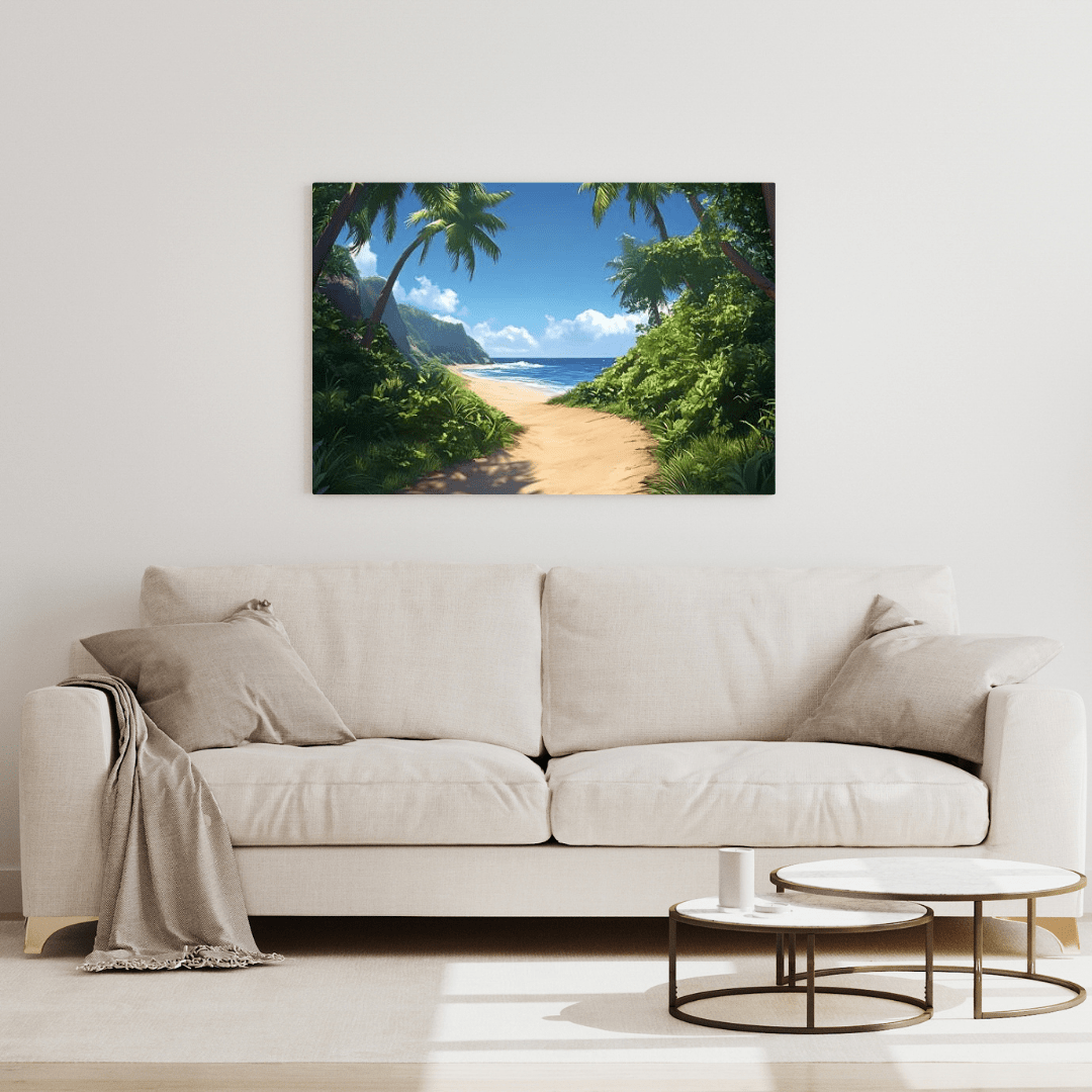 Tropical Beach Serenity Panorama - Nature Wall Art - Aestheticanvas