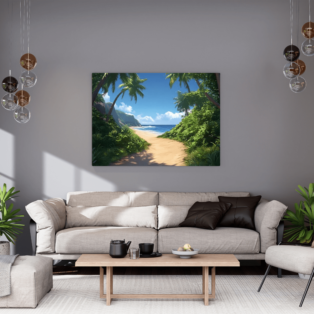 Tropical Beach Serenity Panorama - Nature Wall Art - Aestheticanvas