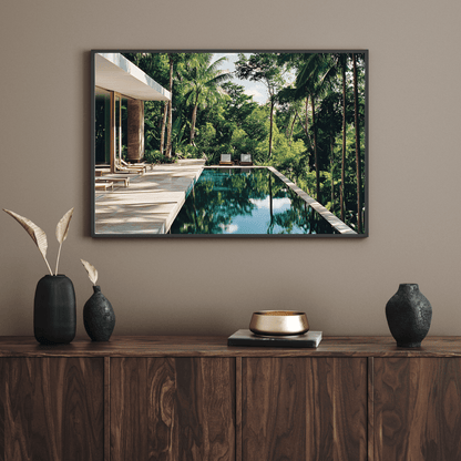 Tropical Infinity Pool Escape - Landscape Wall Art - Aestheticanvas