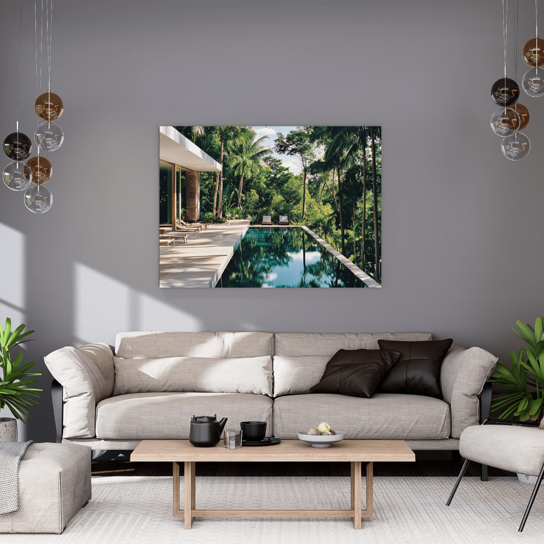 Tropical Infinity Pool Escape - Landscape Wall Art - Aestheticanvas