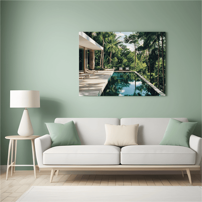 Tropical Infinity Pool Escape - Landscape Wall Art - Aestheticanvas