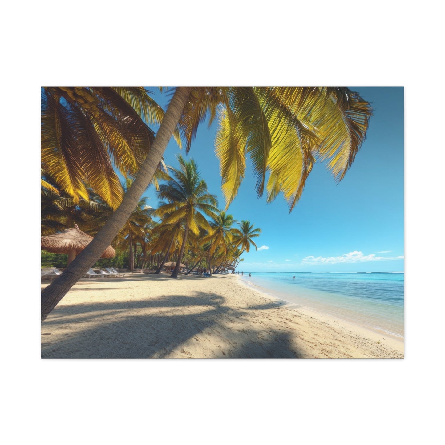 Tropical Paradise Beach with Palm Trees - Landscape Wall Art - Aestheticanvas