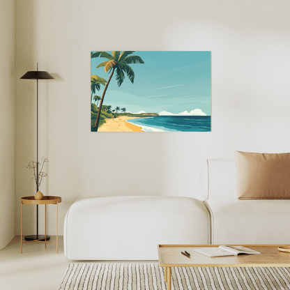 Tropical Tranquillity Beach Scene - Landscape Wall Art - Aestheticanvas