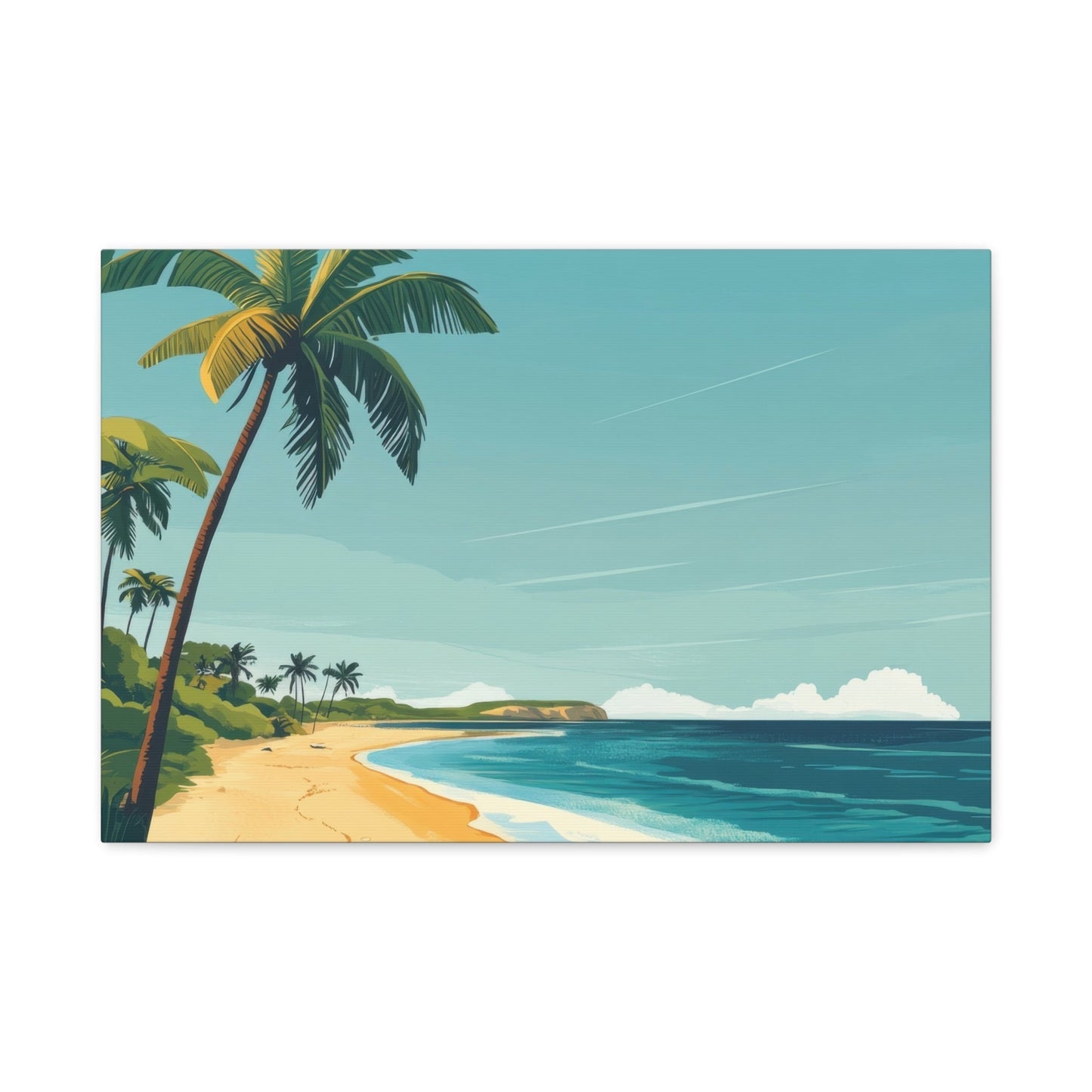 Tropical Tranquillity Beach Scene - Landscape Wall Art - Aestheticanvas