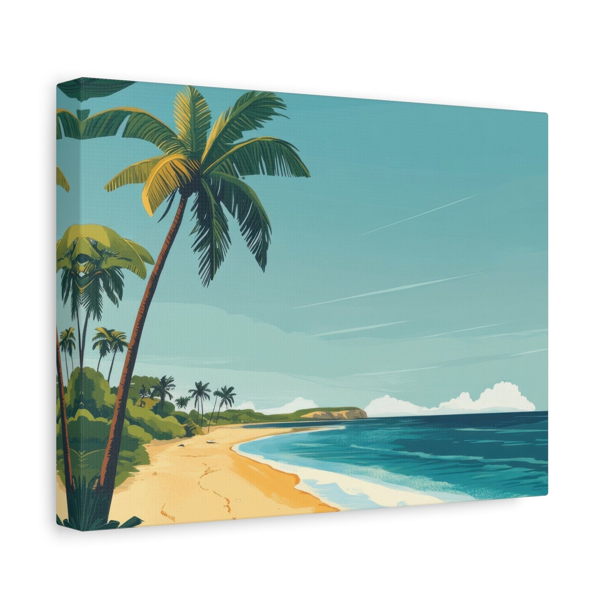 Tropical Tranquillity Beach Scene - Landscape Wall Art - Aestheticanvas