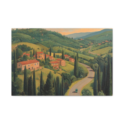 Tuscan Tranquillity Hillside View - Landscape Wall Art - Aestheticanvas