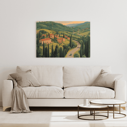 Tuscan Tranquillity Hillside View - Landscape Wall Art - Aestheticanvas