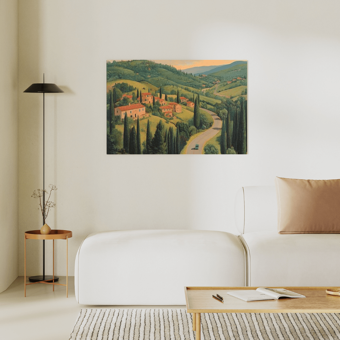 Tuscan Tranquillity Hillside View - Landscape Wall Art - Aestheticanvas