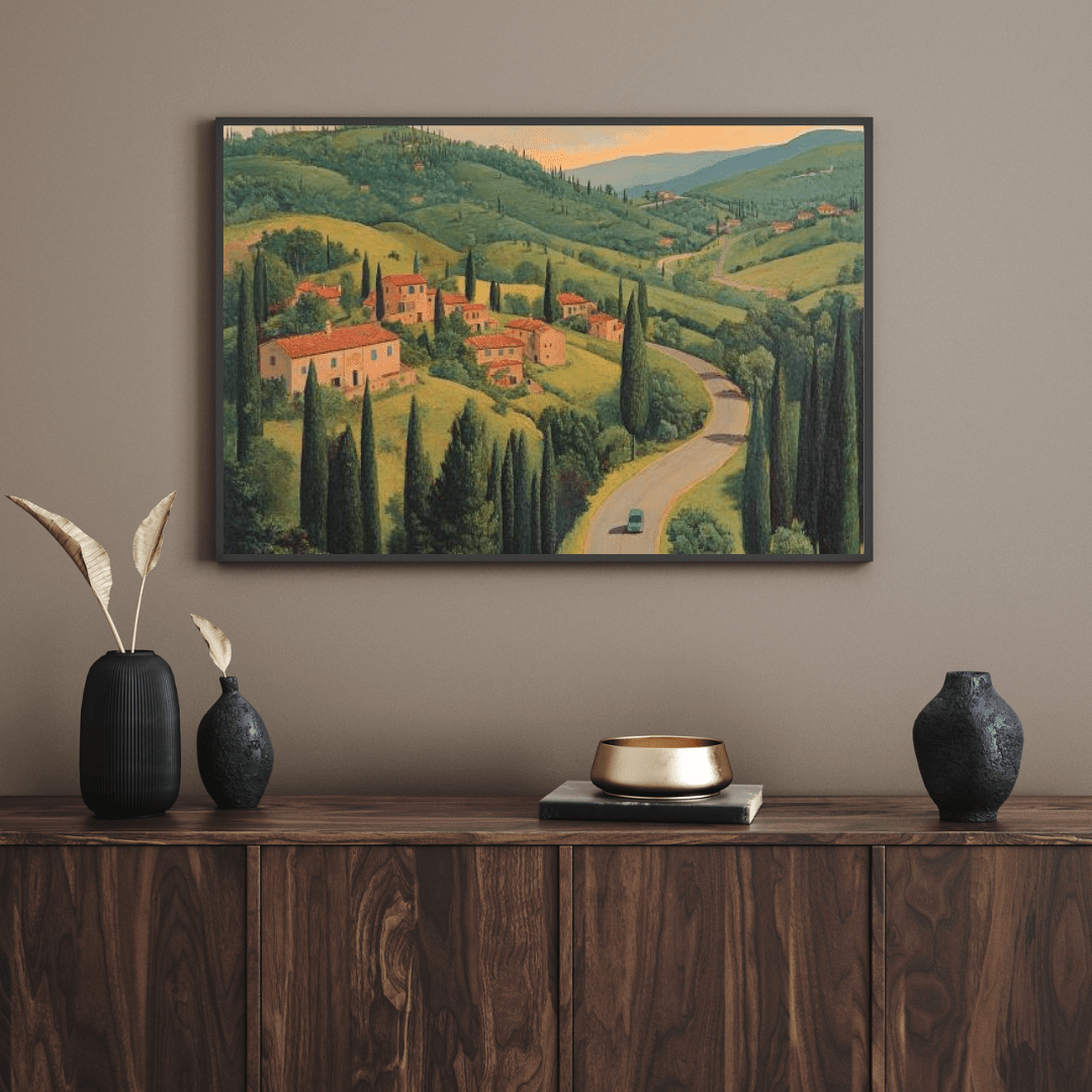 Tuscan Tranquillity Hillside View - Landscape Wall Art - Aestheticanvas