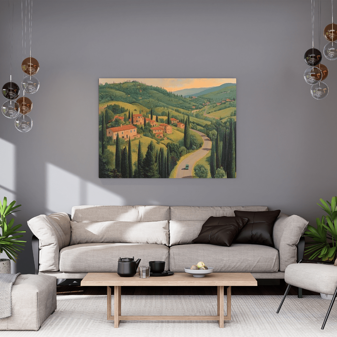 Tuscan Tranquillity Hillside View - Landscape Wall Art - Aestheticanvas