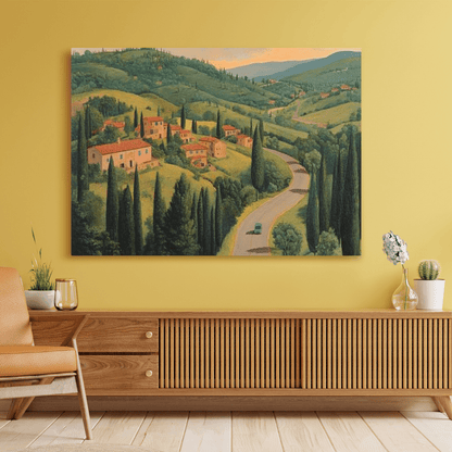 Tuscan Tranquillity Hillside View - Landscape Wall Art - Aestheticanvas