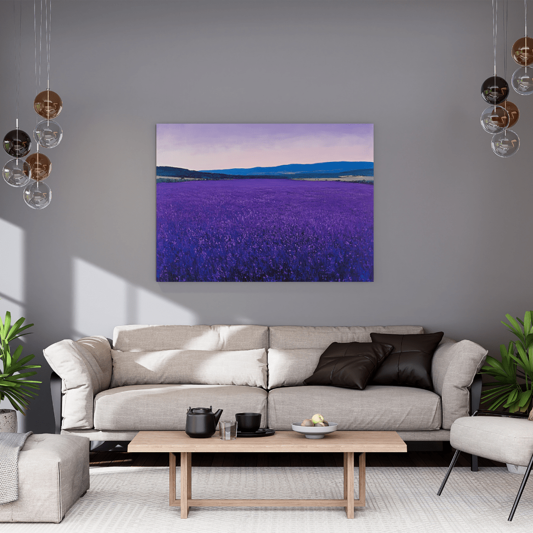 Twilight Lavender Serenity - Landscape Wall Art - Aestheticanvas