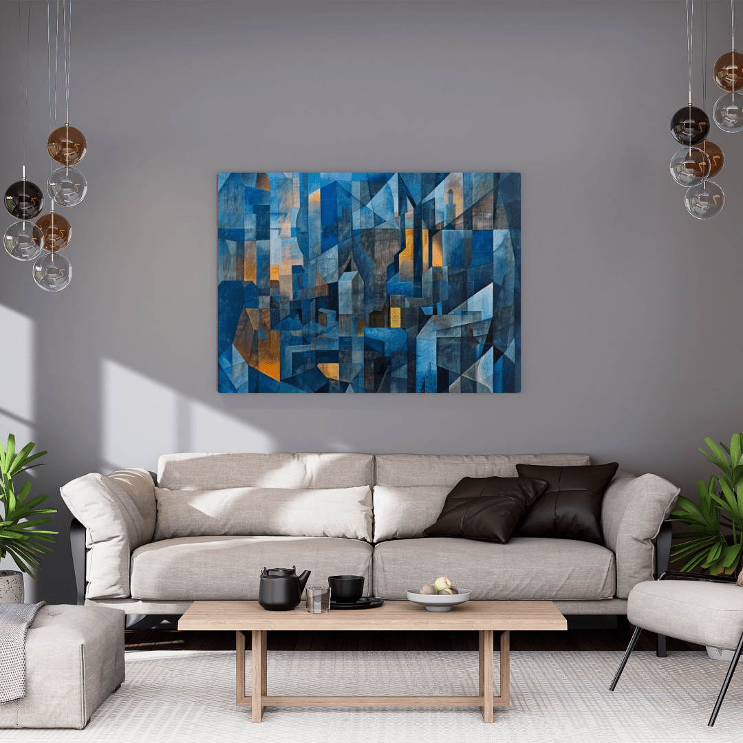 Urban Geometric Horizon - Abstract Wall Art - Aestheticanvas