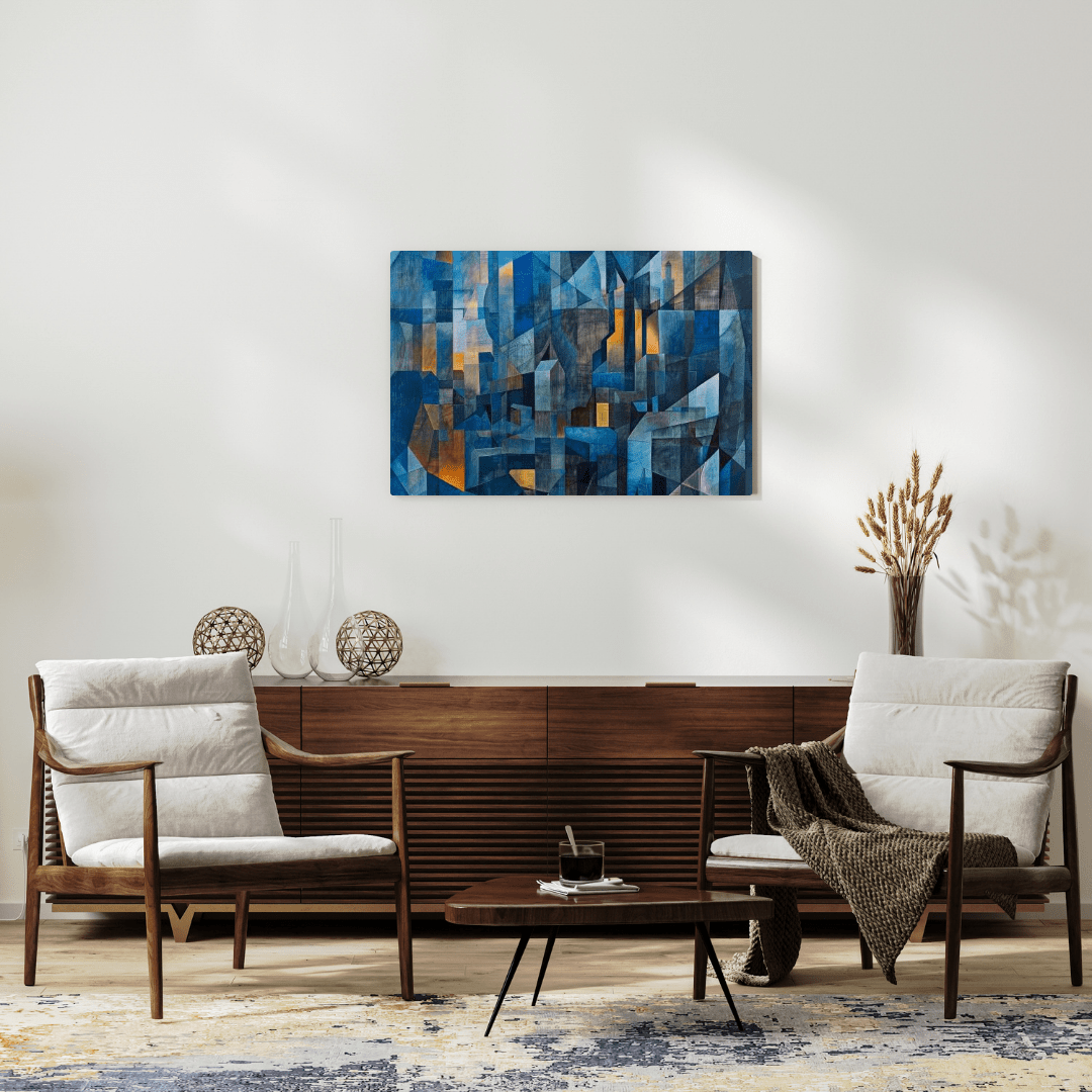 Urban Geometric Horizon - Abstract Wall Art - Aestheticanvas