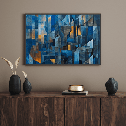 Urban Geometric Horizon - Abstract Wall Art - Aestheticanvas