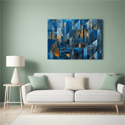 Urban Geometric Horizon - Abstract Wall Art - Aestheticanvas