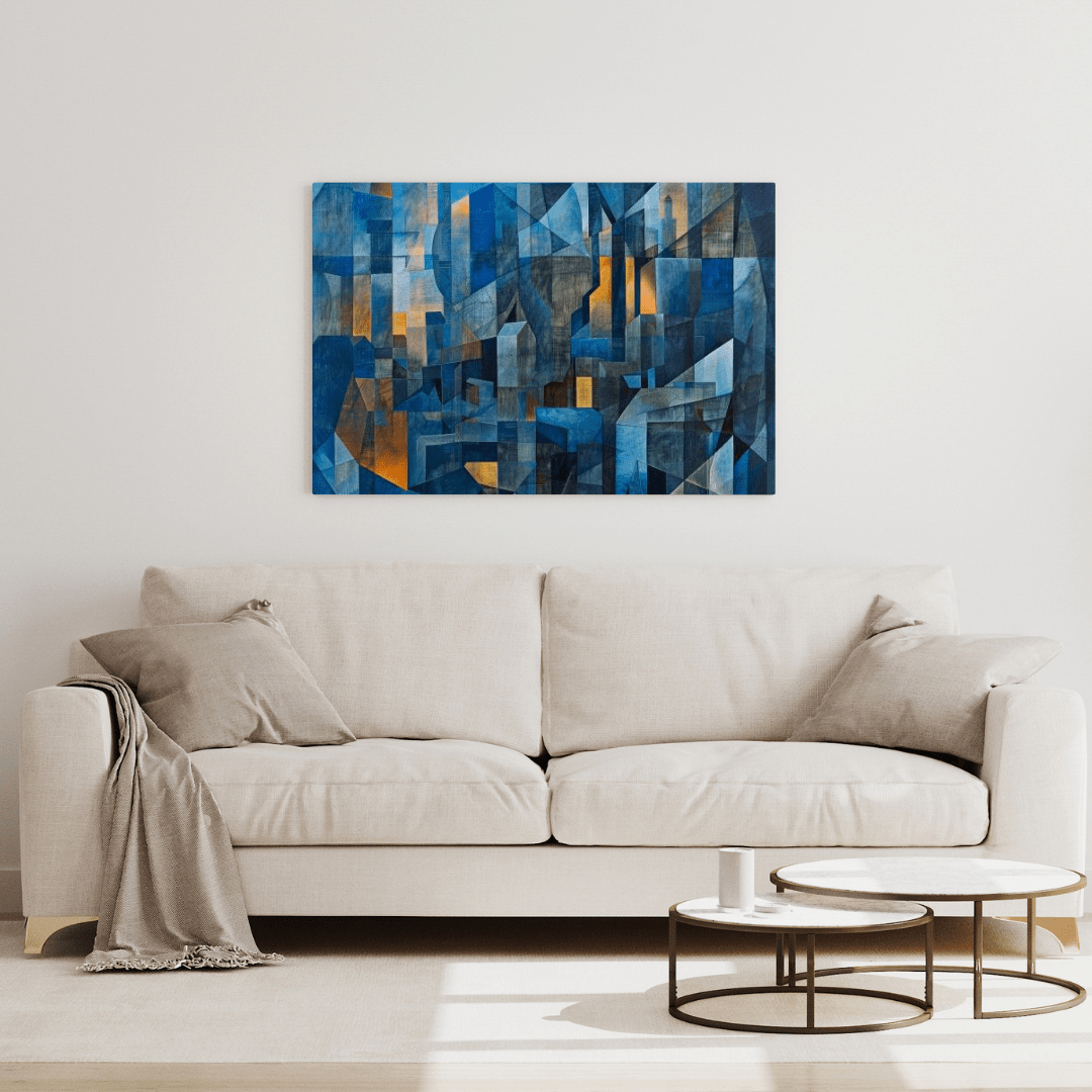 Urban Geometric Horizon - Abstract Wall Art - Aestheticanvas