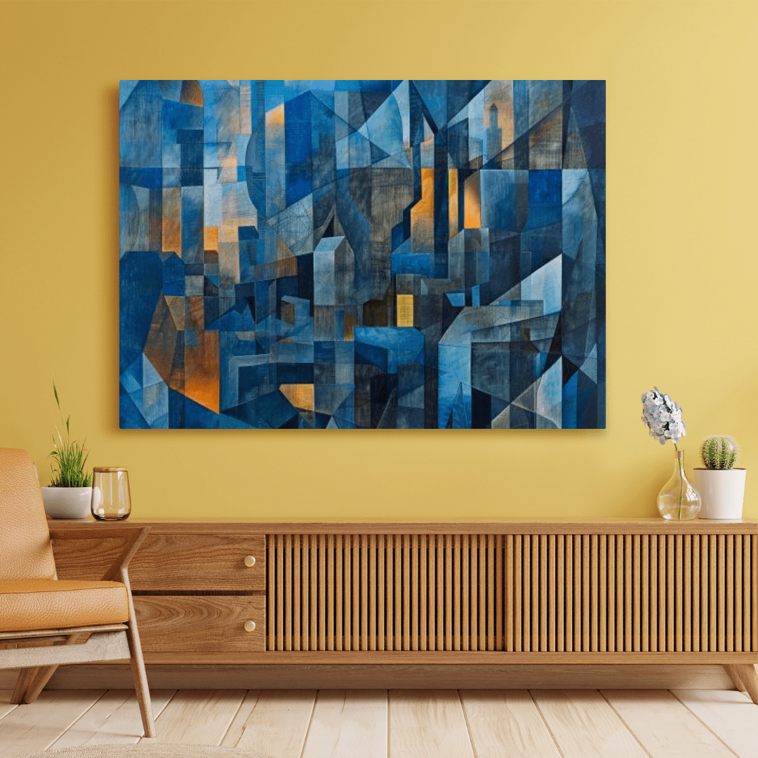 Urban Geometric Horizon - Abstract Wall Art - Aestheticanvas