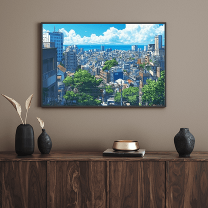 Urban Life by the Sea - Cityscape Wall Art - Aestheticanvas