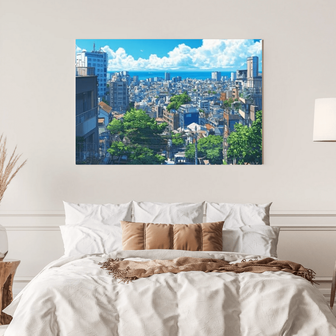 Urban Life by the Sea - Cityscape Wall Art - Aestheticanvas