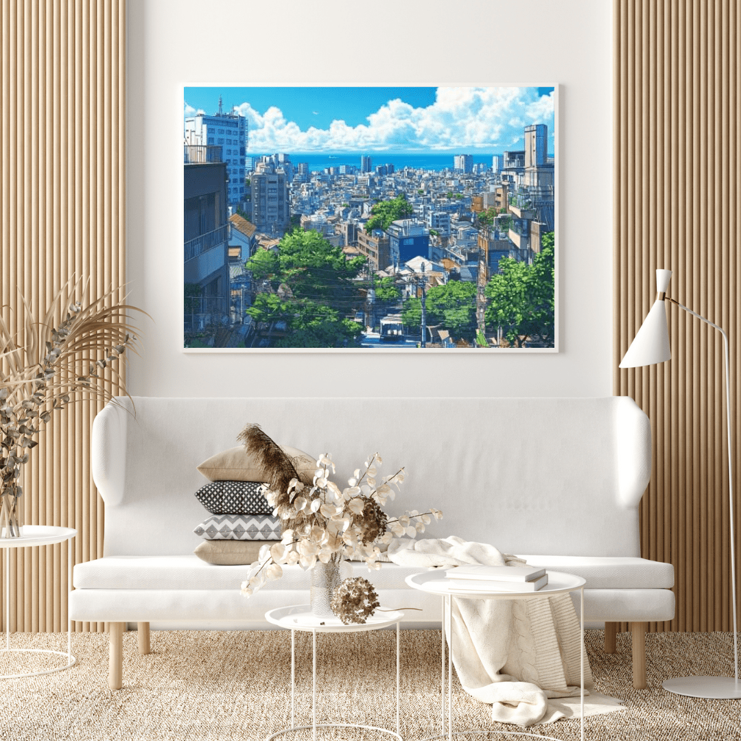 Urban Life by the Sea - Cityscape Wall Art - Aestheticanvas