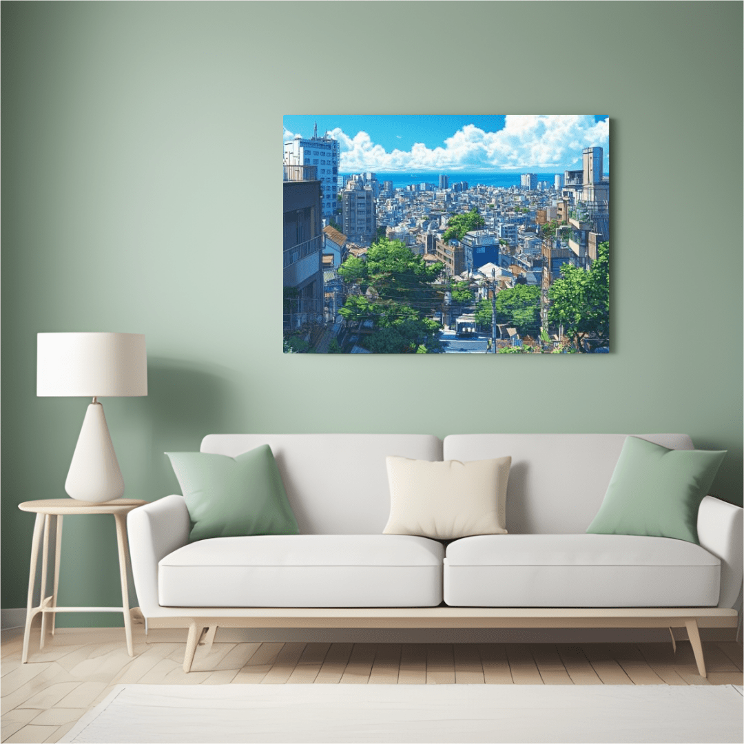 Urban Life by the Sea - Cityscape Wall Art - Aestheticanvas