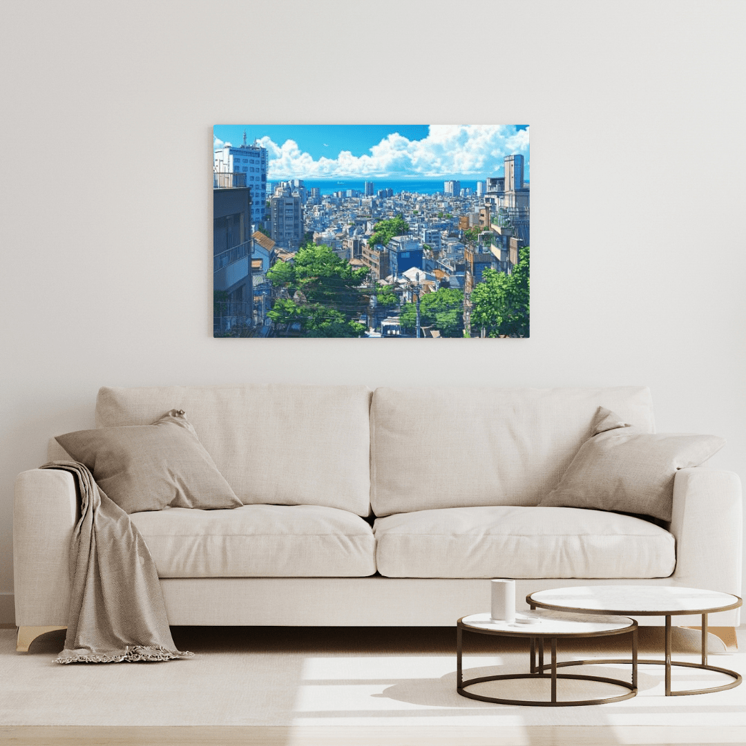 Urban Life by the Sea - Cityscape Wall Art - Aestheticanvas