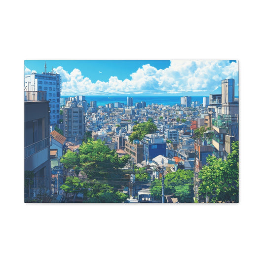 Urban Life by the Sea - Cityscape Wall Art - Aestheticanvas