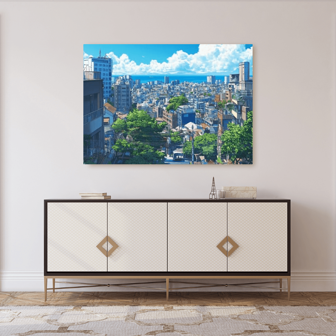 Urban Life by the Sea - Cityscape Wall Art - Aestheticanvas