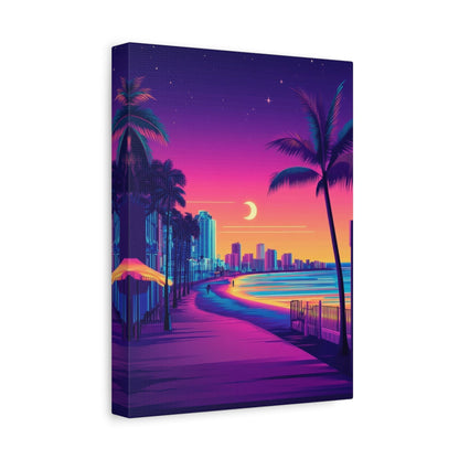 Venice Beach Neon Sunset Boulevard - City Wall Art - Aestheticanvas