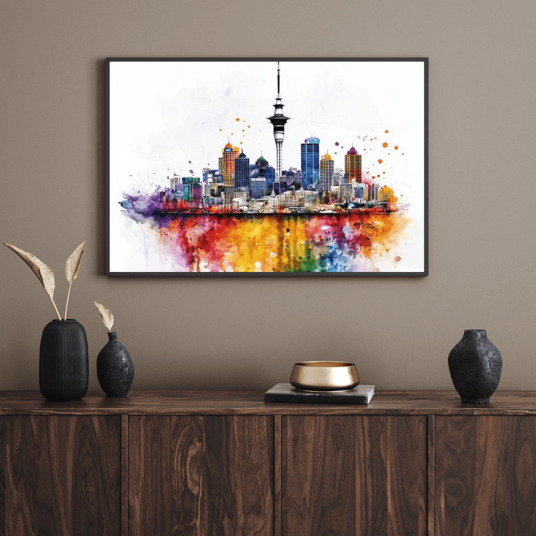 Vibrant Auckland Skyline - Cityscape Wall Art - Aestheticanvas