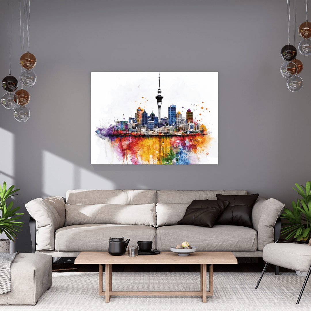 Vibrant Auckland Skyline - Cityscape Wall Art - Aestheticanvas