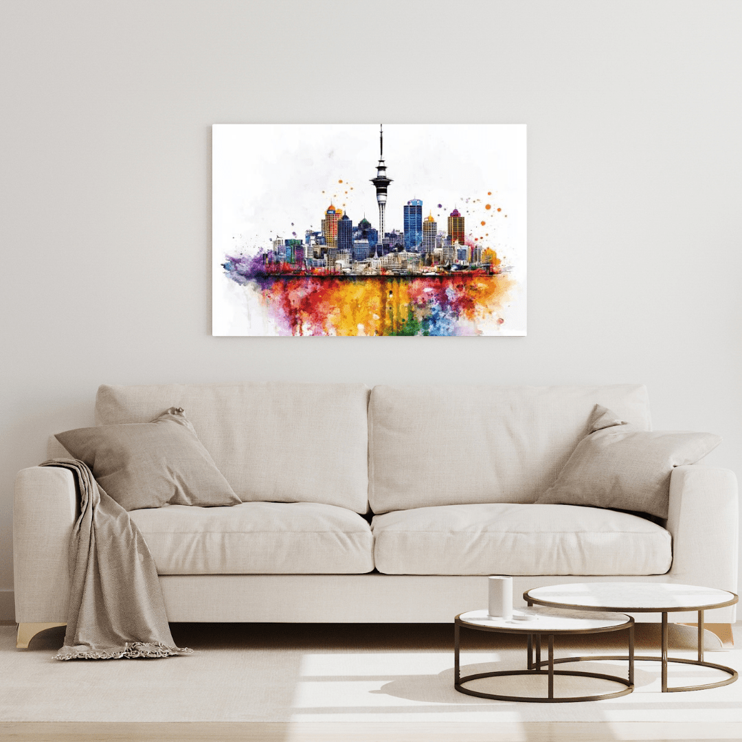 Vibrant Auckland Skyline - Cityscape Wall Art - Aestheticanvas