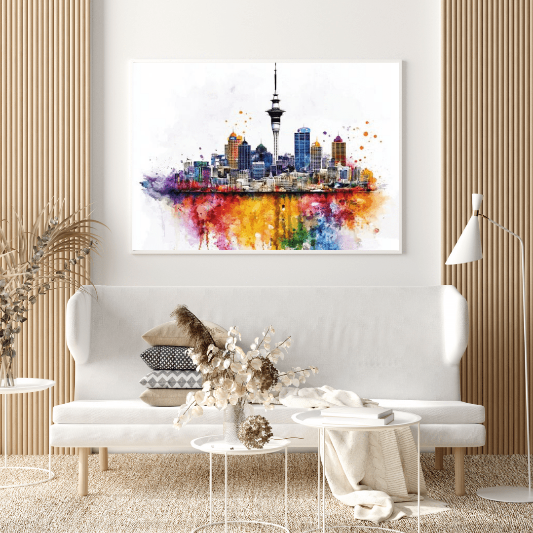 Vibrant Auckland Skyline - Cityscape Wall Art - Aestheticanvas