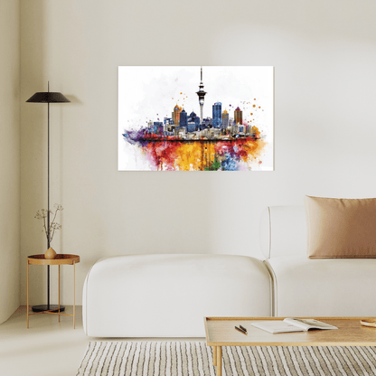 Vibrant Auckland Skyline - Cityscape Wall Art - Aestheticanvas