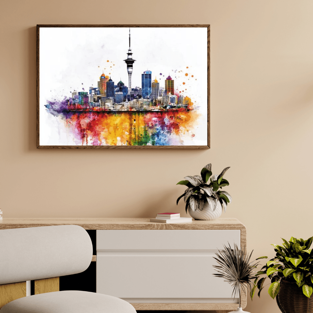 Vibrant Auckland Skyline - Cityscape Wall Art - Aestheticanvas