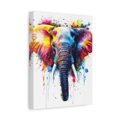 Vibrant Elephant Splash - Animal Wall Art - Aestheticanvas