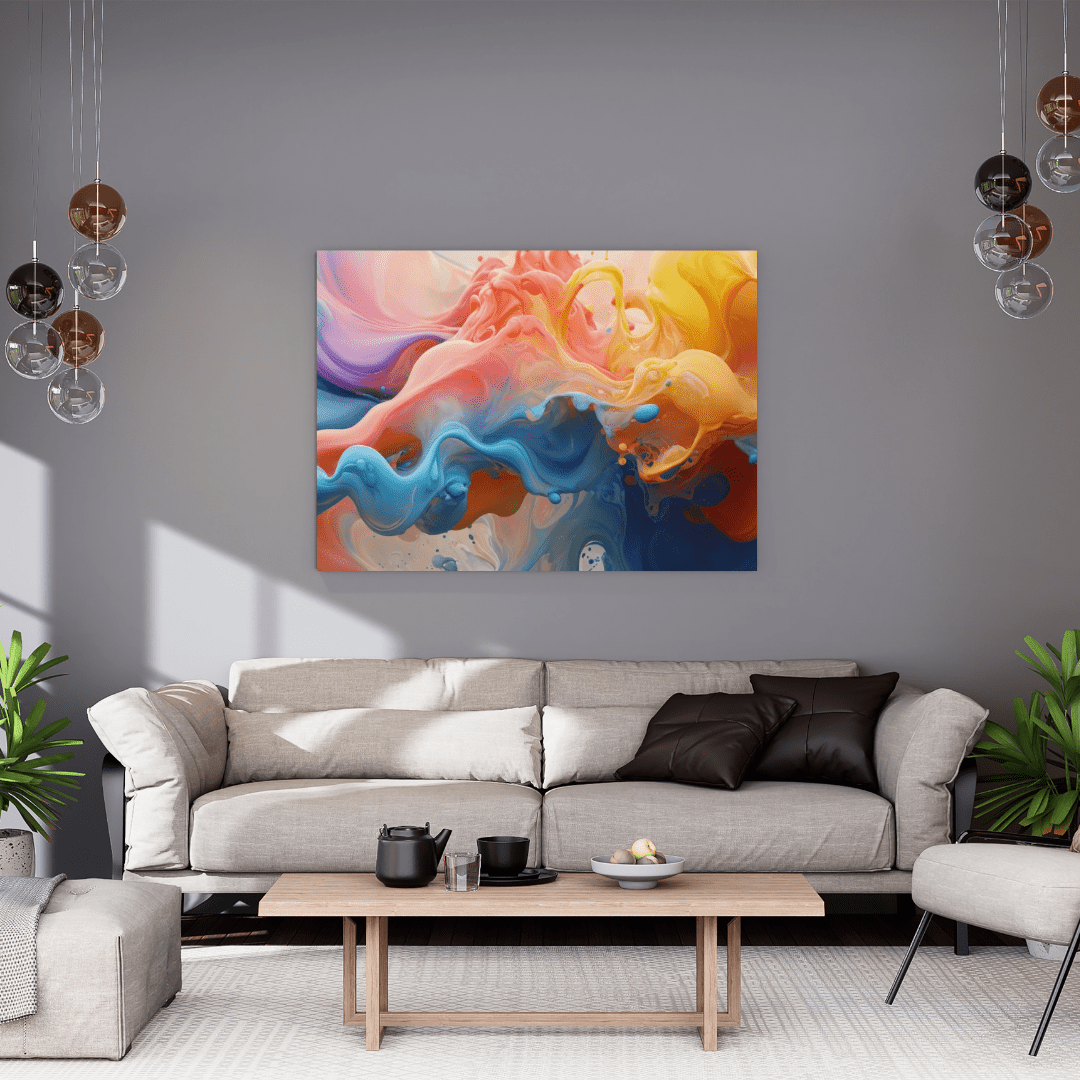 Vibrant Fluid Motion - Abstract Wall Art - Aestheticanvas