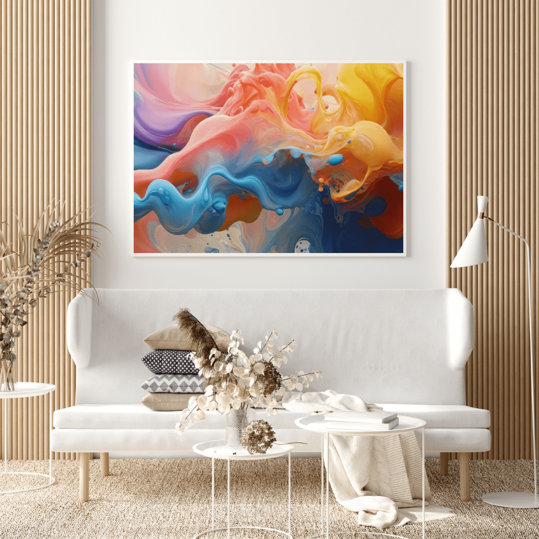 Vibrant Fluid Motion - Abstract Wall Art - Aestheticanvas