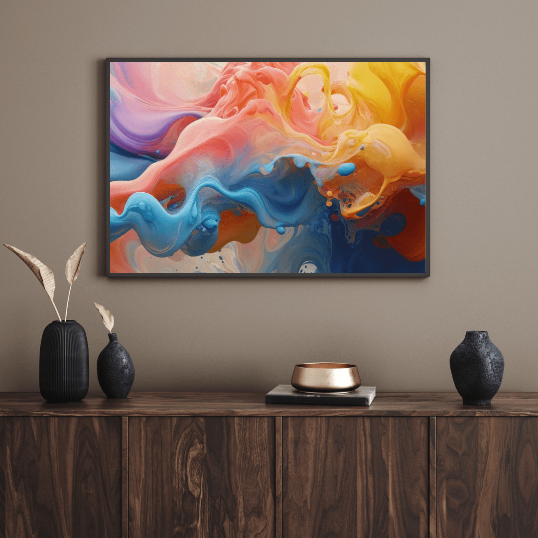 Vibrant Fluid Motion - Abstract Wall Art - Aestheticanvas