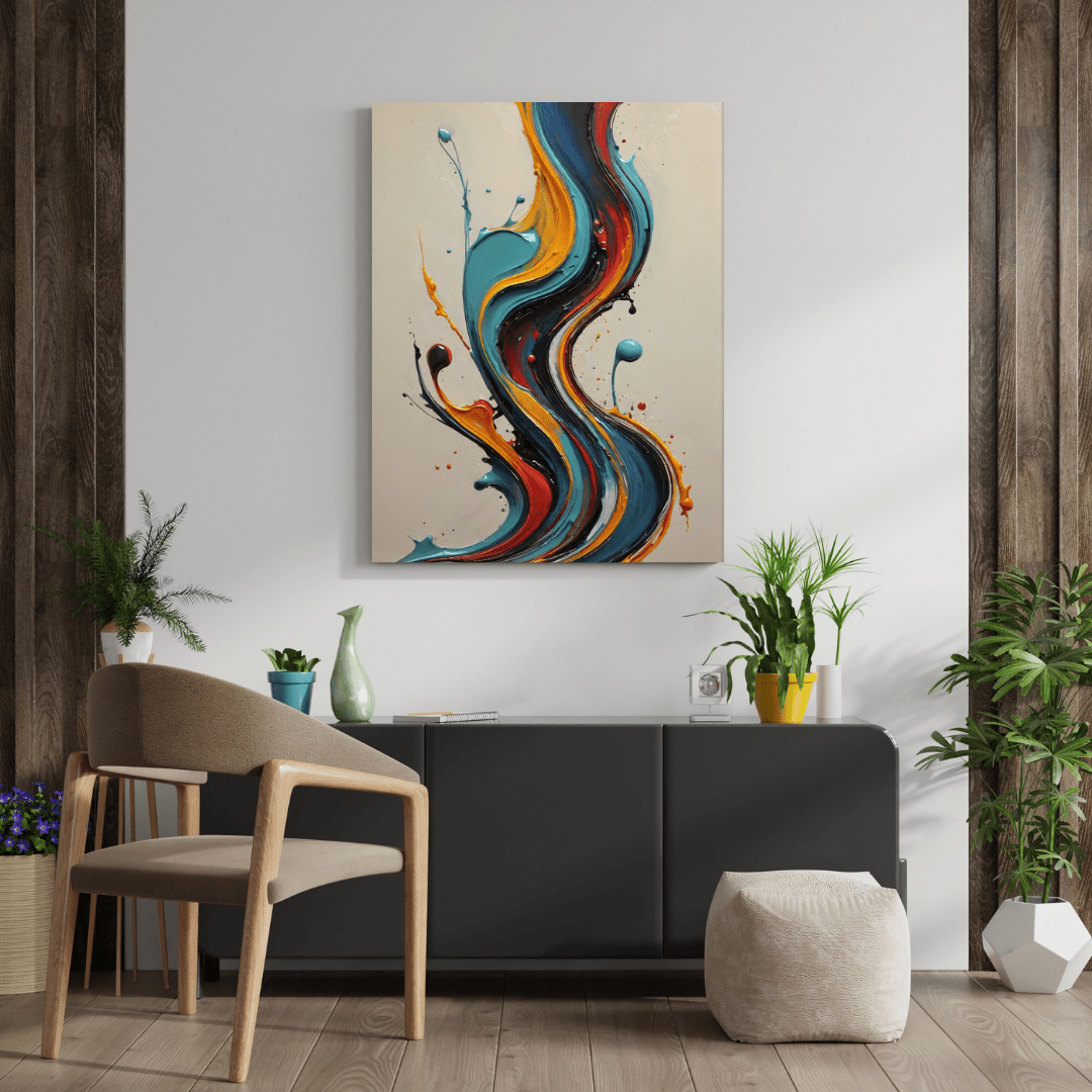 Vibrant Fluidity of Colours - Abstract Wall Art - Aestheticanvas