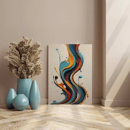 Vibrant Fluidity of Colours - Abstract Wall Art - Aestheticanvas