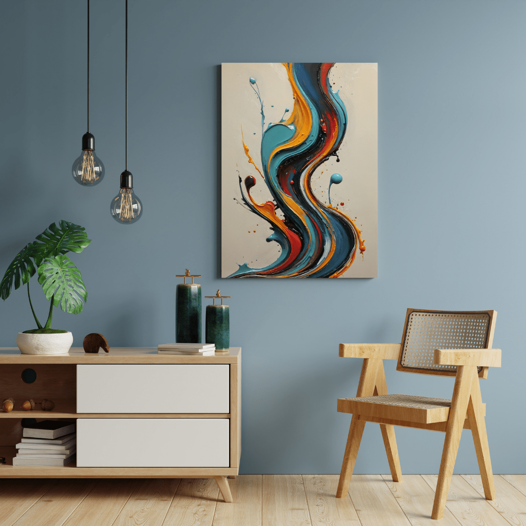 Vibrant Fluidity of Colours - Abstract Wall Art - Aestheticanvas