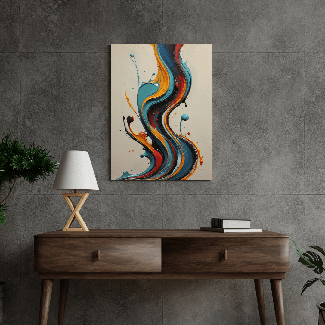 Vibrant Fluidity of Colours - Abstract Wall Art - Aestheticanvas