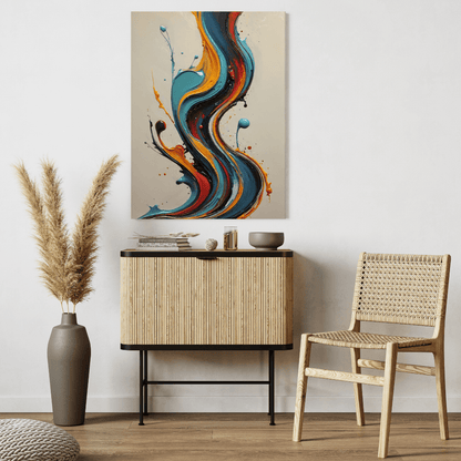 Vibrant Fluidity of Colours - Abstract Wall Art - Aestheticanvas