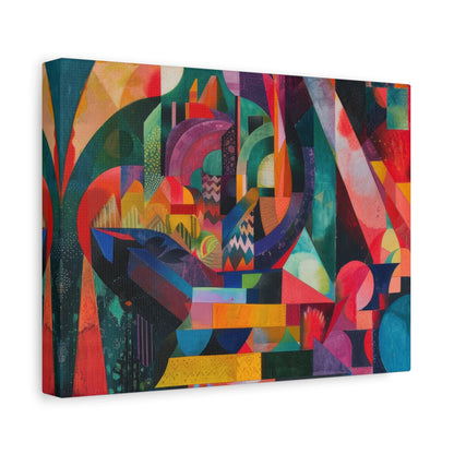 Vibrant Geometric Harmony - Abstract Wall Art - Aestheticanvas