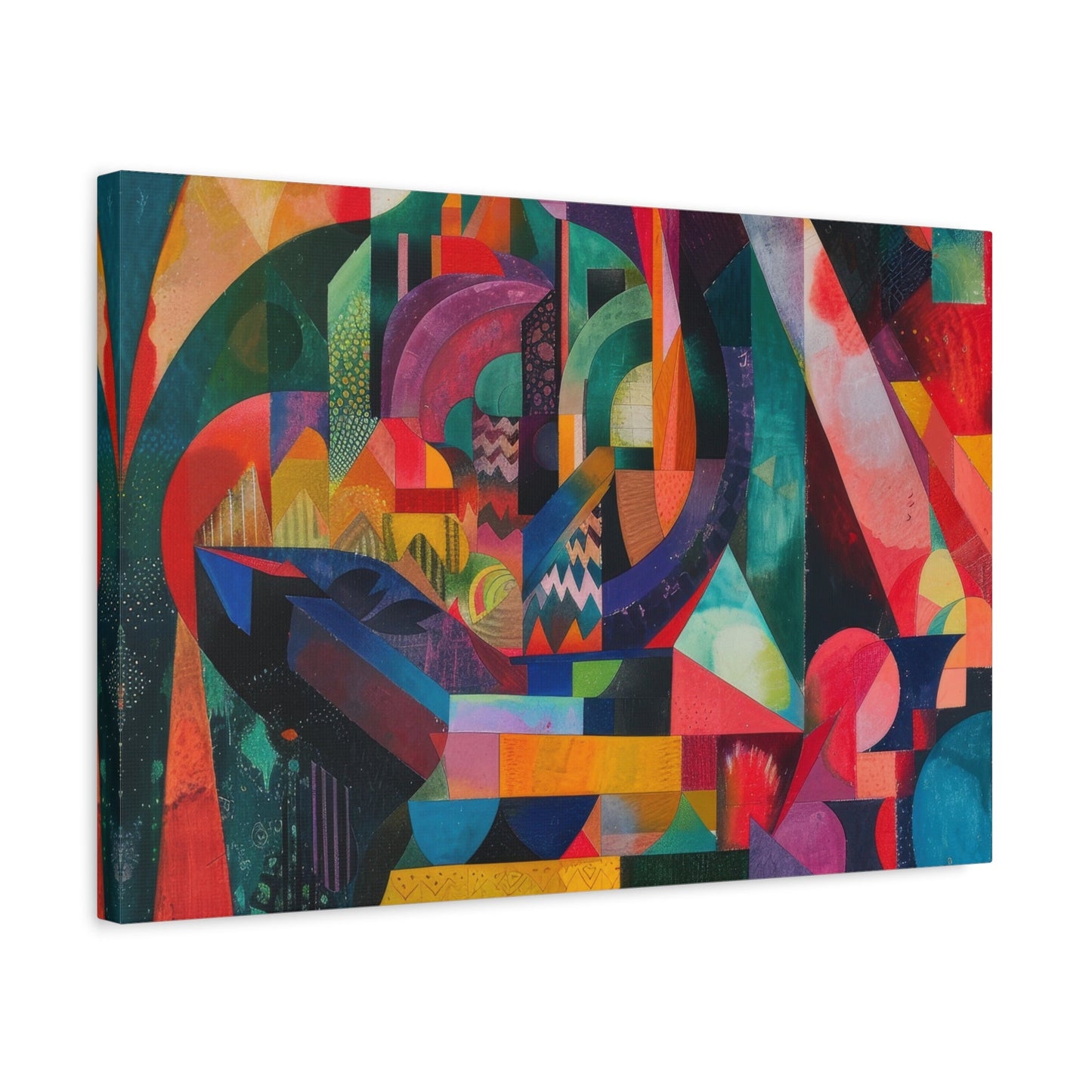 Vibrant Geometric Harmony - Abstract Wall Art - Aestheticanvas