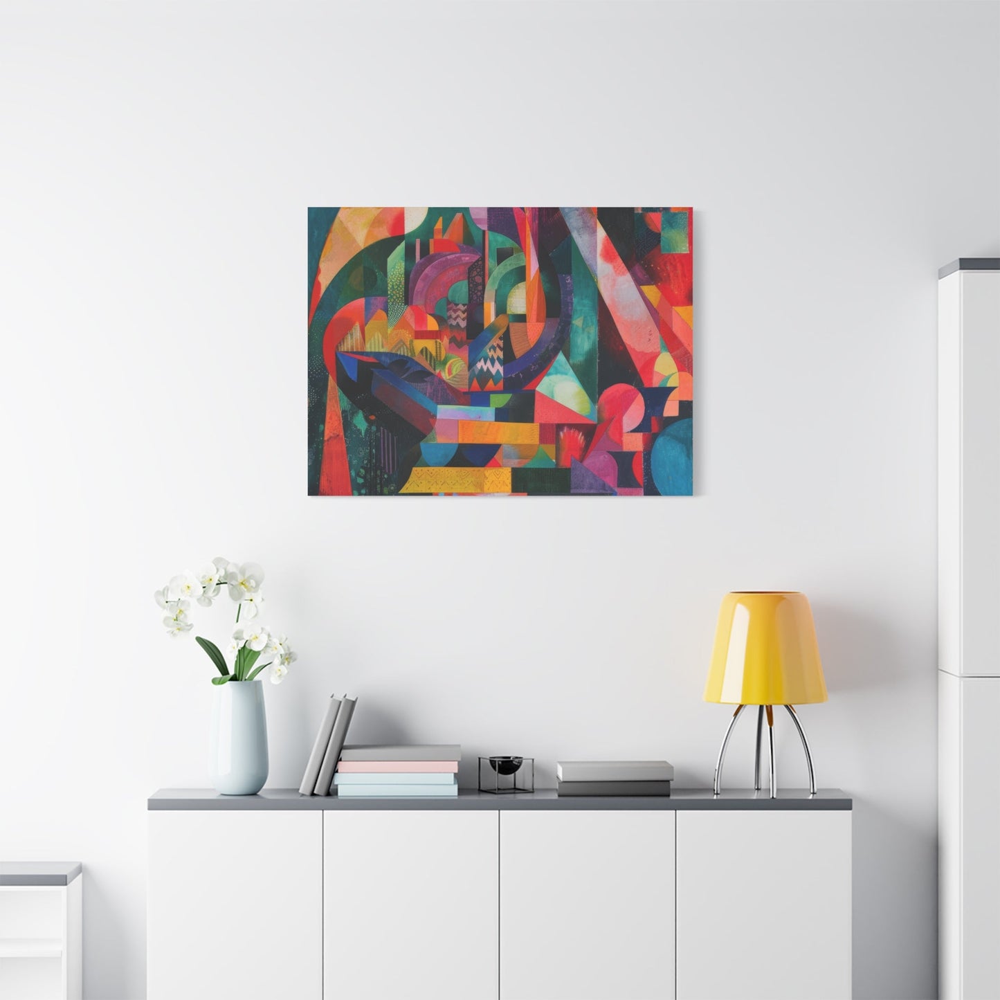 Vibrant Geometric Harmony - Abstract Wall Art - Aestheticanvas